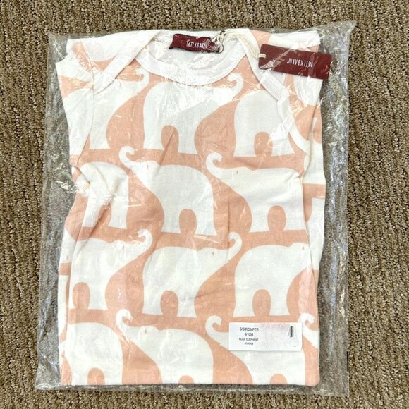 NWT Milkbarn Rose Elephant Organic Cotton Playsuit/Romper Size 6-12 Months - Picture 7 of 7